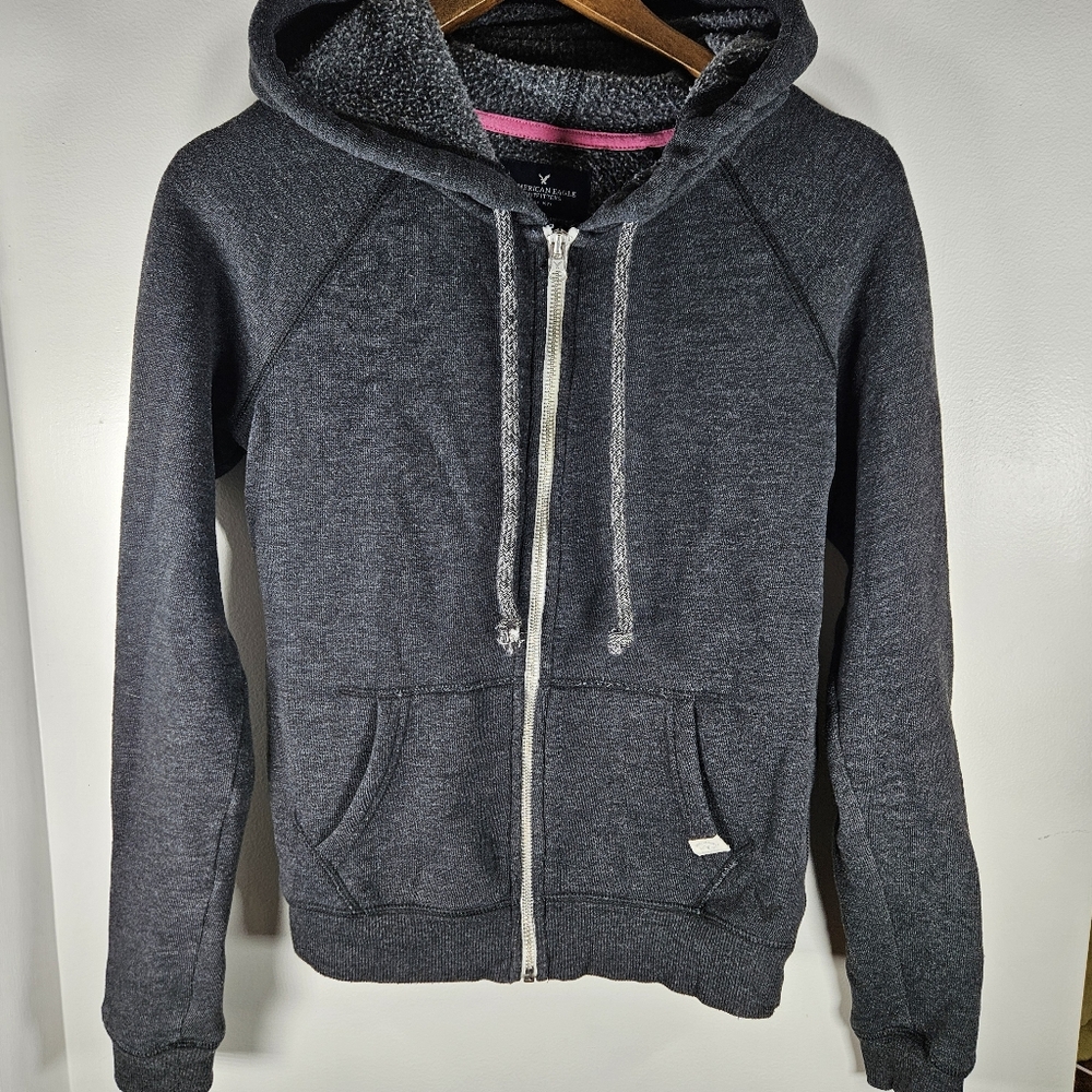 American Eagle Grey Full Zip Sweatshirt